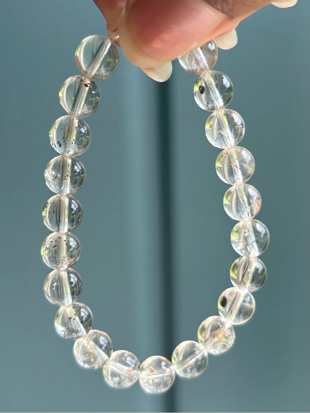 HQ Pyrite in Quartz Crystal Bracelet 8mm